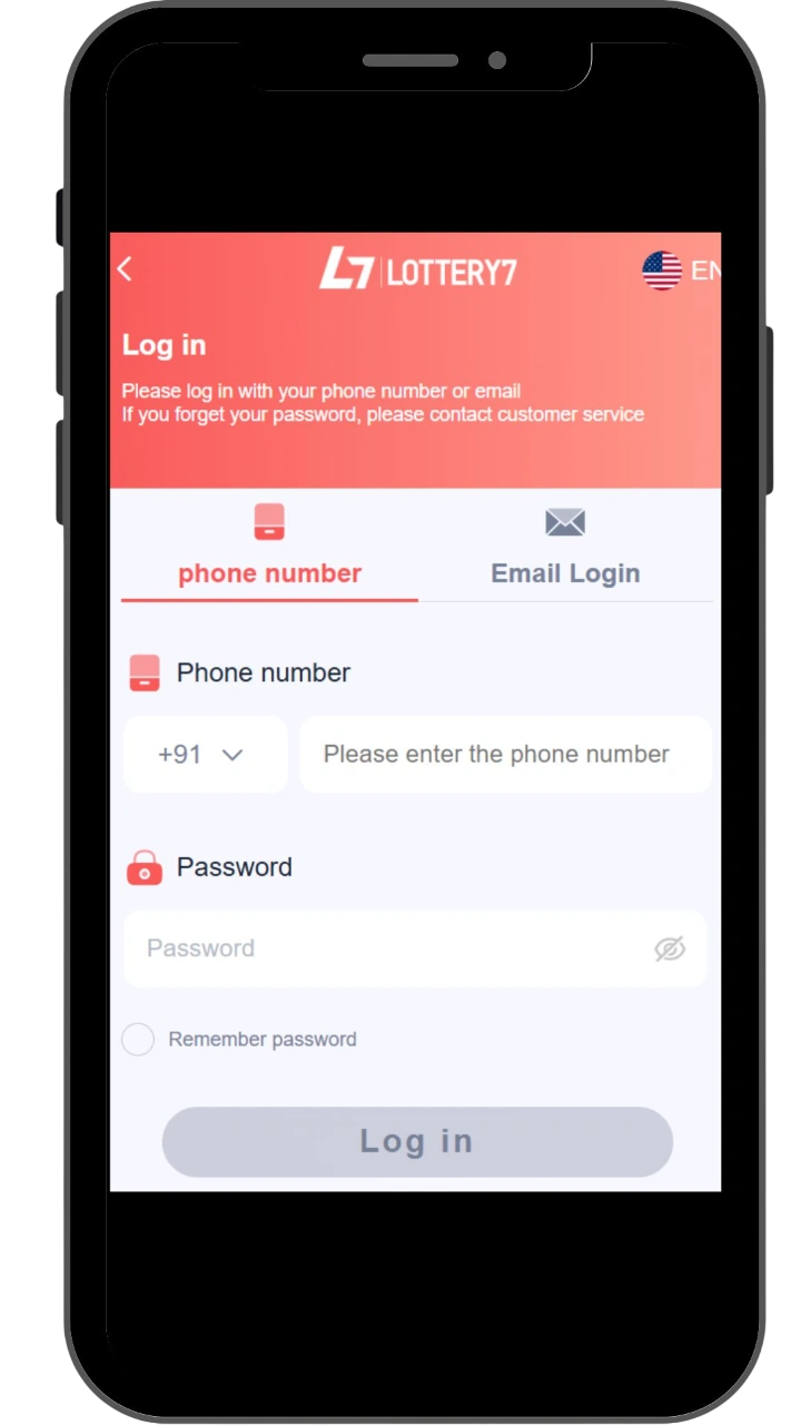 Lottery 7 login page